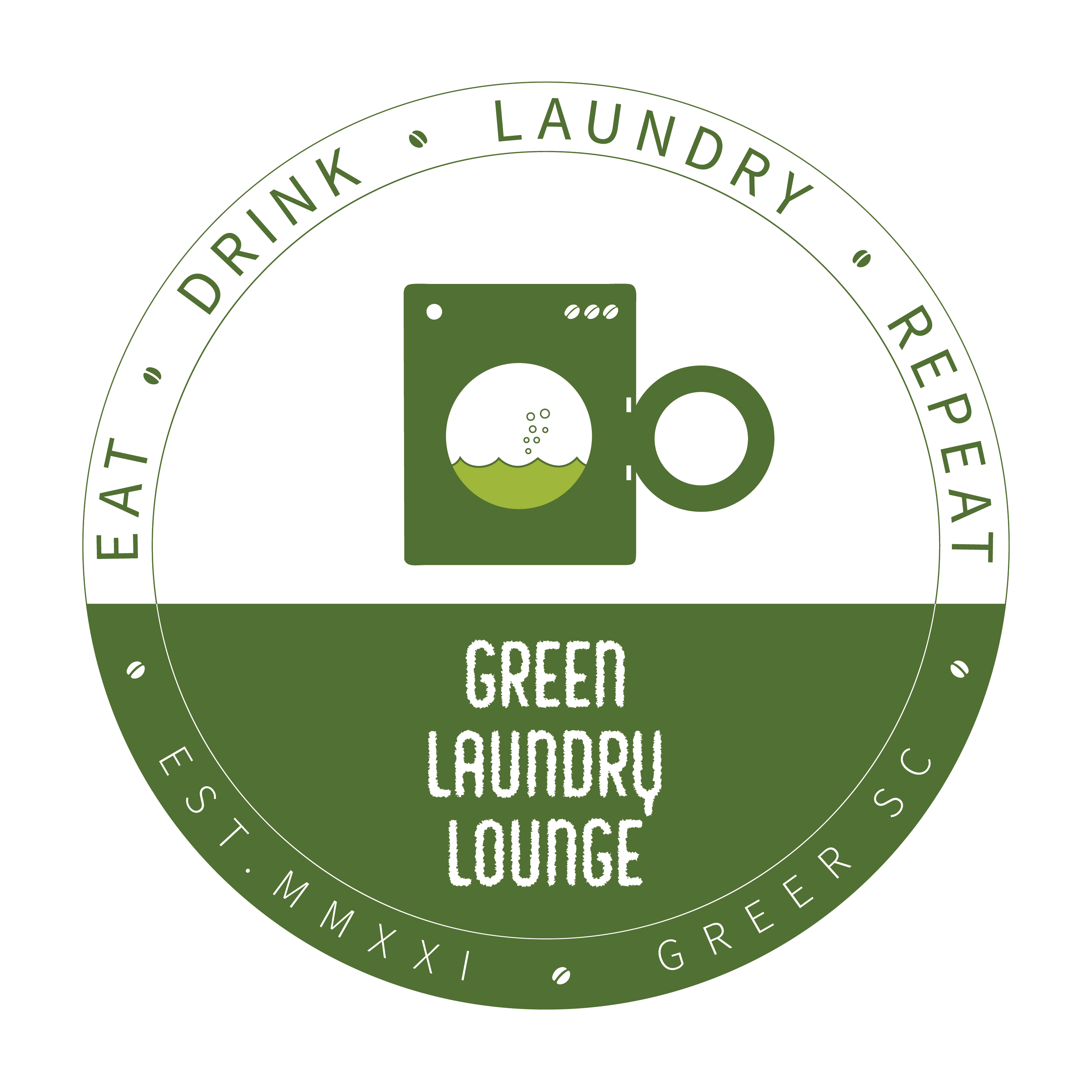 01_Sticker_White Green Laundry Lounge logo