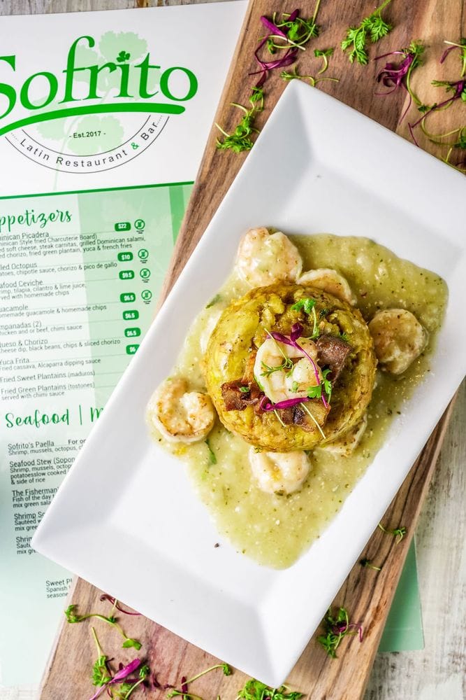 a-z INTERNATIONAL GUIDE garlic shrimp mofongo at Sofrito restaruant