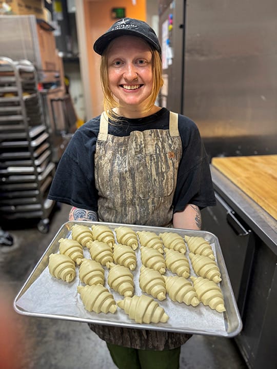 Skylar Cook, head baker of Burning Question Bakery: Shoot by, J. Brooker of Off the Grid Greenville