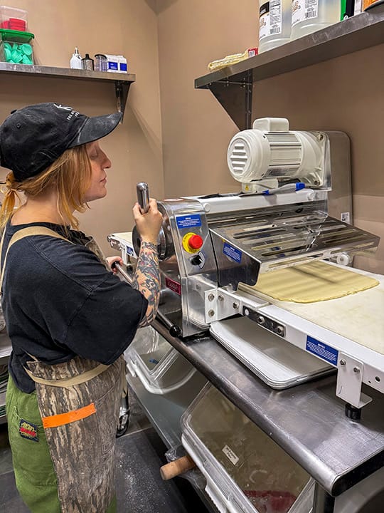 Skylar Cook, head baker of Burning Question Bakery: Shoot by, J. Brooker of Off the Grid Greenville